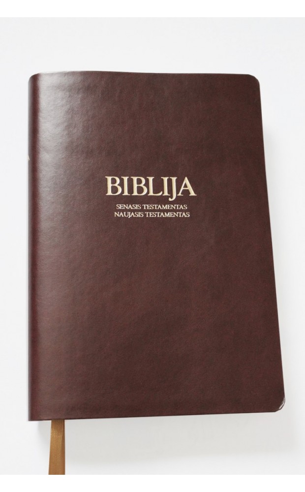 Biblija. Senasis ir Naujasis Testamentas (K. Burbulio vert., rudas PU viršelis, 2023)
