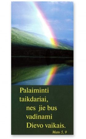 Atvirukas su Biblijos tekstu "Vaivorykštė"